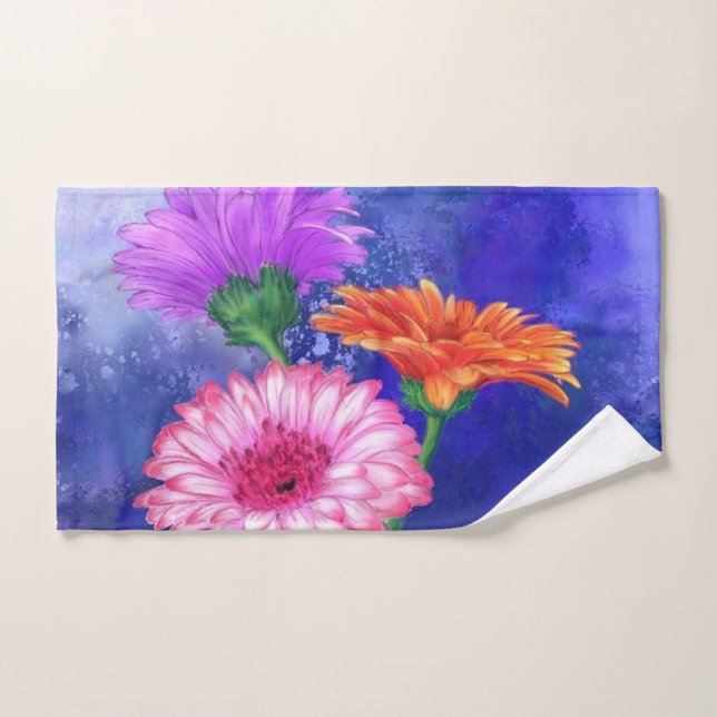 Gerberas Bath Towel Set Beautiful Flowers (Hand Towel)