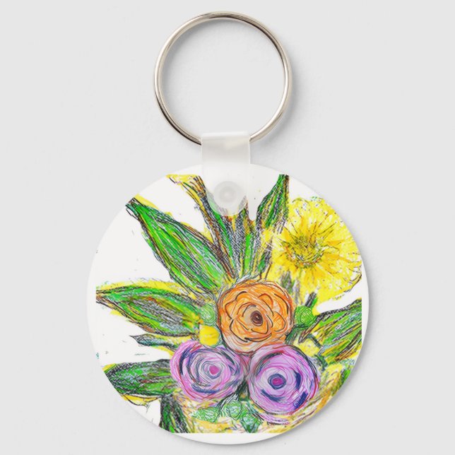 Gerberas Daisy Key Ring (Front)
