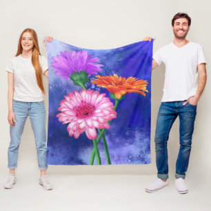 Gerberas Fleece Blanket Beautiful Colour Flowers
