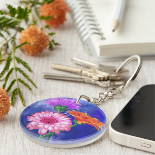 Gerberas Keychain Gift Beautiful Flowers
