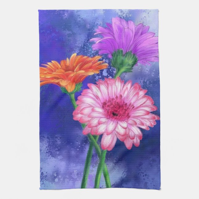 Gerberas Kitchen Towel Beautiful Flowers (Vertical)