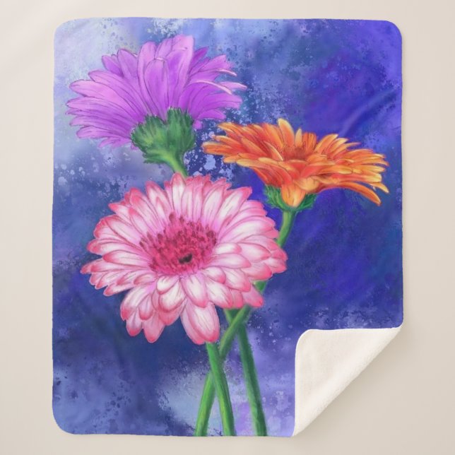 Gerberas Sherpa Blanket (Front)