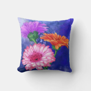 Gerberas Throw Pillow Beautiful Colour Flowers