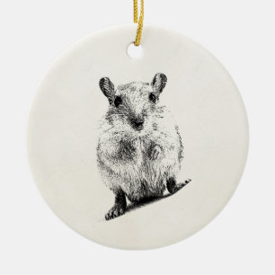 Gerbil Animal Baby Illustration Pet Gerbils Ceramic Ornament