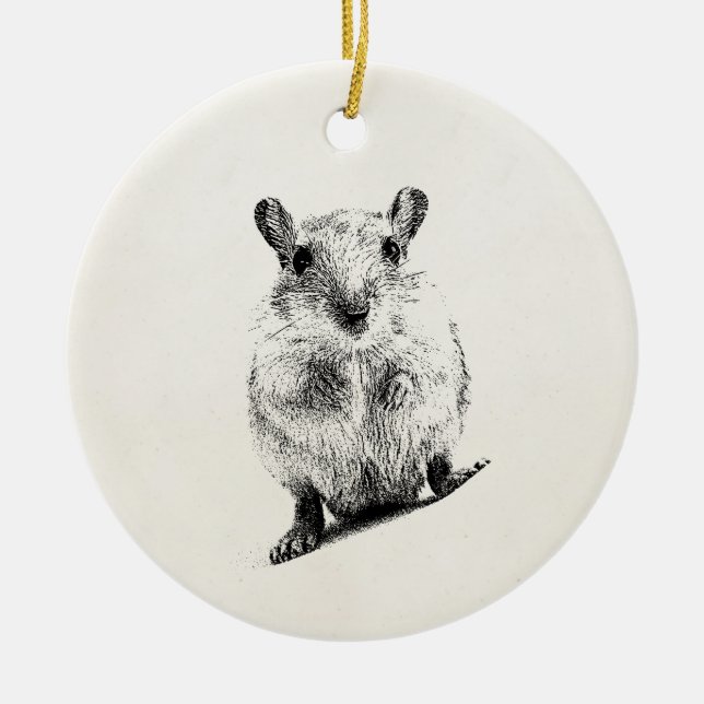 Gerbil Animal Baby Illustration Pet Gerbils Ceramic Ornament (Front)