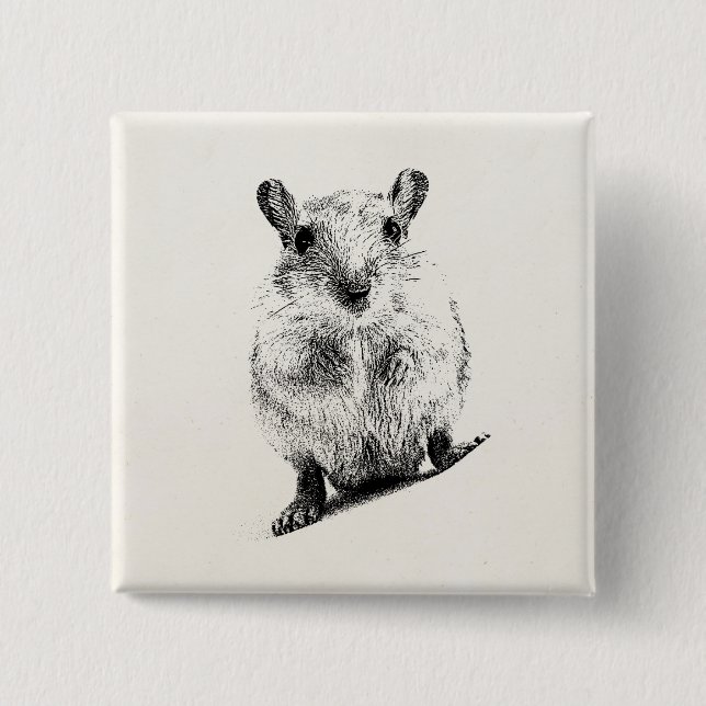 Gerbil Baby Animal Illustration Pet Gerbils 15 Cm Square Badge (Front)