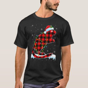 Gerbil Christmas Santa Hat Cute Animals Xmas Light T-Shirt