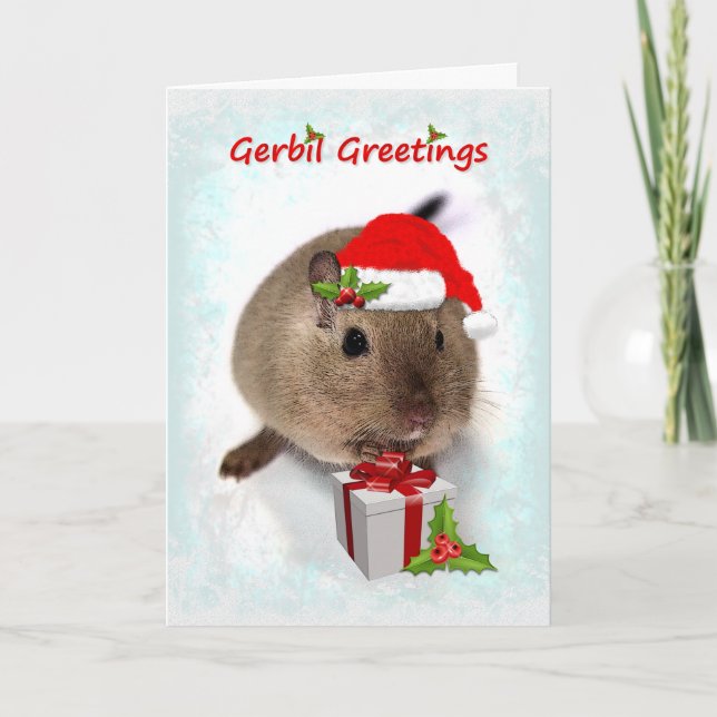 Gerbil Greetings Card (Enter your own message) (Front)