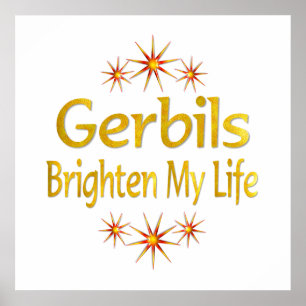 Gerbils Brighten My Life Poster
