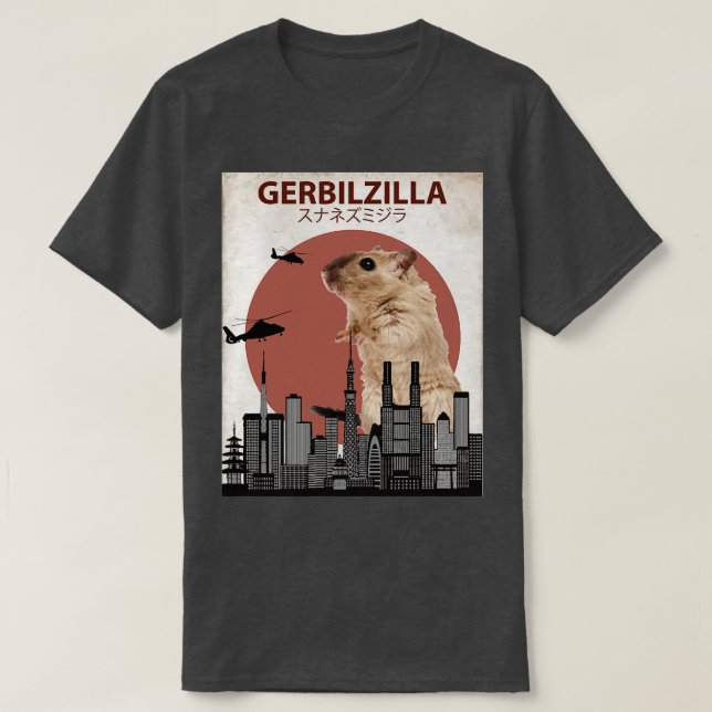 Gerbilzilla Giant Gerbil Monster T-Shirt (Design Front)