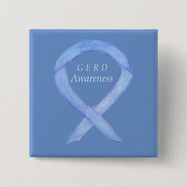 GERD Awareness Periwinkle Ribbon Custom Pin (Front)