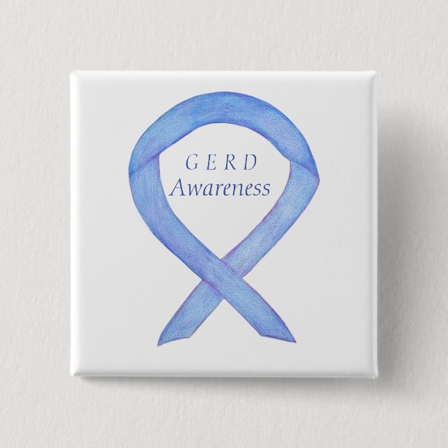 GERD Awareness Periwinkle Ribbon Custom Pin (Front)