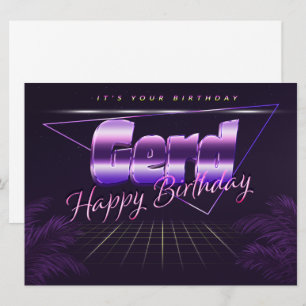 Gerd Name Vorname lila retro Karte Geburtstag Card