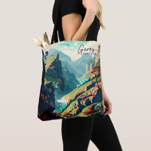 Geres Portugal Vintage Art Travel Illustration Tote Bag