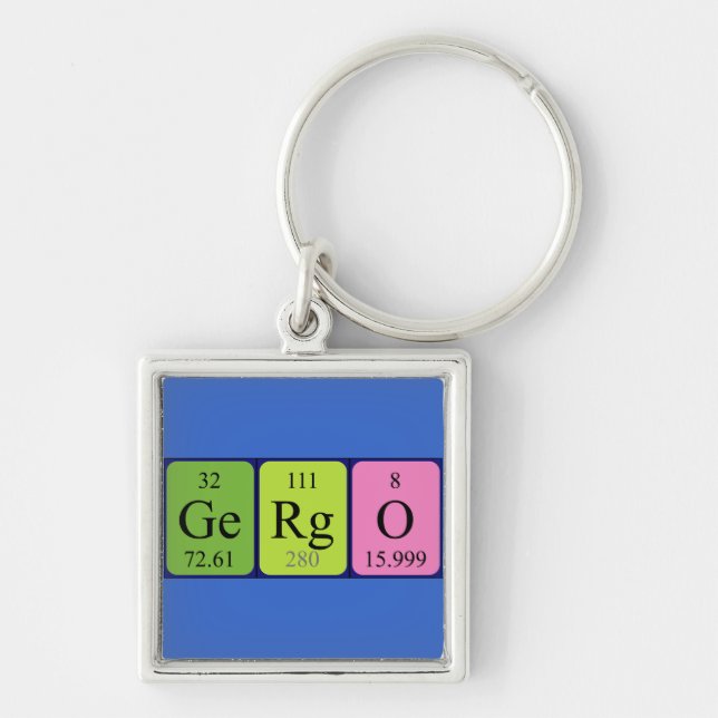 Gergö periodic table name keyring (Front)