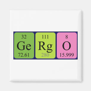 Gergö periodic table name magnet