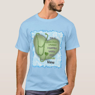 Geriatric Nurse Green Heart  T-Shirt