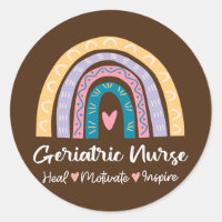 Geriatric Nurse Heal Motivate Inspire Rainbow