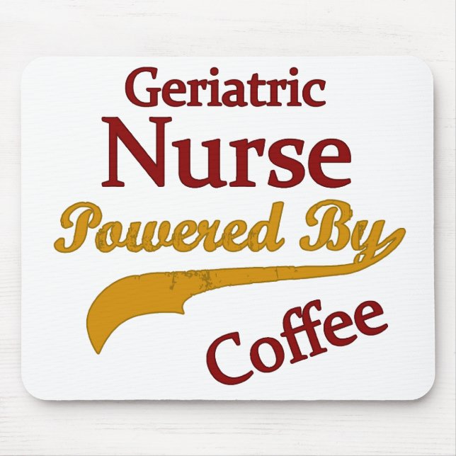 Geriatric Nurse Powered By Coffee Mouse Pad (Front)