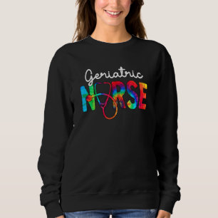 Geriatric Nurse Squad Watercol Love Stethoscope Rn Sweatshirt