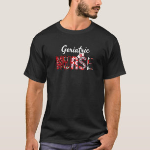Geriatric Nurse Stethoscope Leopard Print Nursing T-Shirt