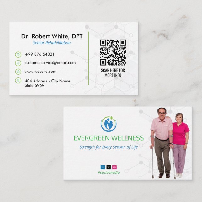 Geriatric Therapy Centre | Simple White Business Card (Front/Back)