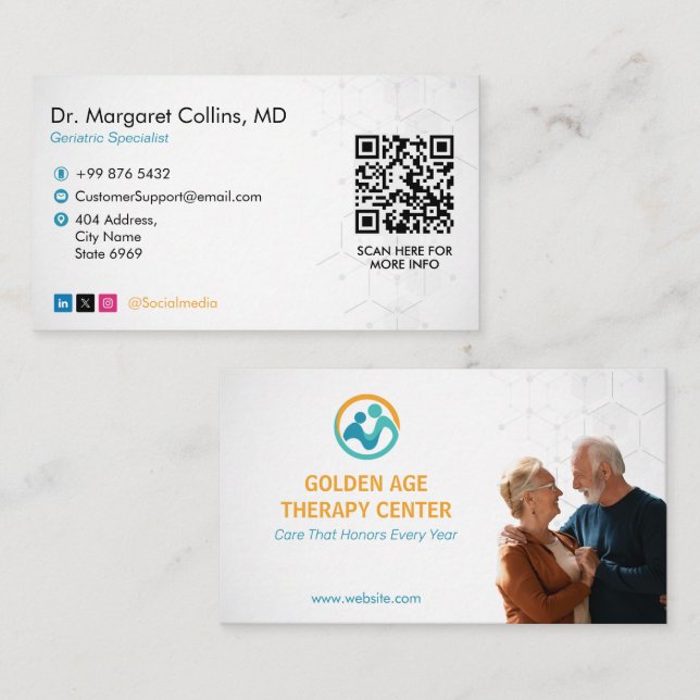 Geriatric Therapy Centre | Simple White Business Card (Front/Back)