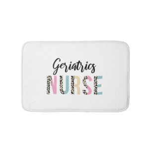 Geriatrics Nurse Cute Leopard Design - Funny Gift Bath Mat