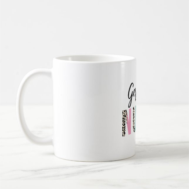 Geriatrics Nurse Cute Leopard Design - Funny Gift  Coffee Mug (Left)