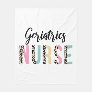 Geriatrics Nurse Cute Leopard Design - Funny Gift Fleece Blanket