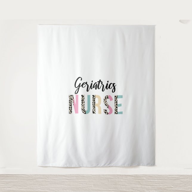 Geriatrics Nurse Cute Leopard Design - Funny Gift  Tapestry (Front)