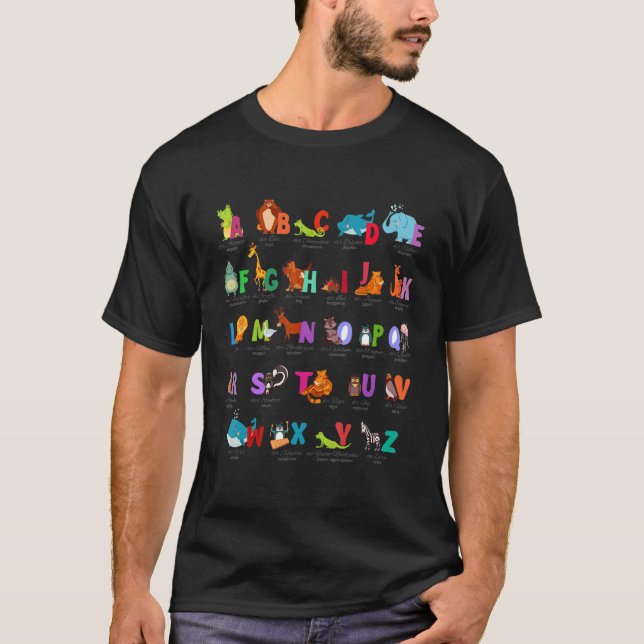 German ABC Animals Identification A Z of Animals A T-Shirt (Front)