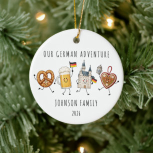 German Adventure Personalised Family Ceramic Ornament