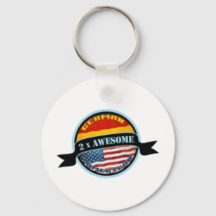 German American 2x Awesome Key Ring