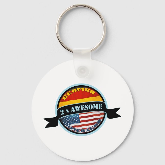German American 2x Awesome Key Ring (Front)