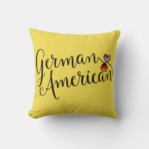 German American Entwined Hearts Throw Cushion