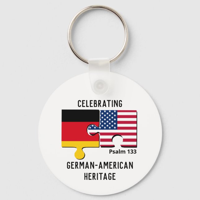 GERMAN AMERICAN Flag Key Ring (Front)
