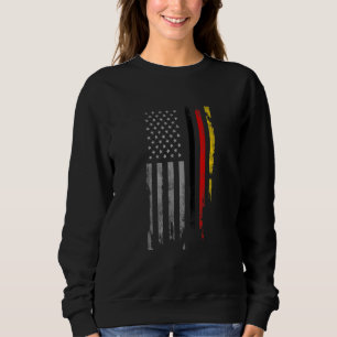 German American Flag USA Germany Distressed Flag O Sweatshirt