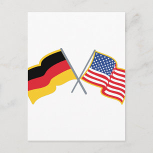 German American Flags Postcard
