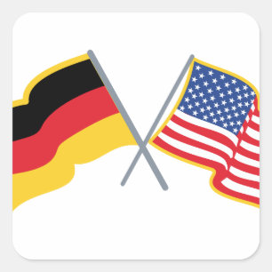 German American Flags Square Sticker
