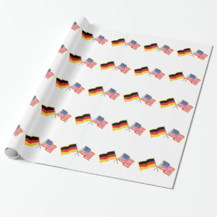 German American Flags Wrapping Paper