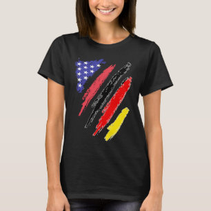 German American Patriot Grown Heart Flag Stripes T-Shirt