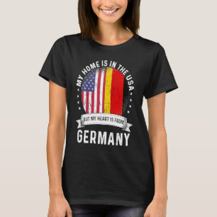 German American Patriot Grown Proud Home USA Flags T-Shirt