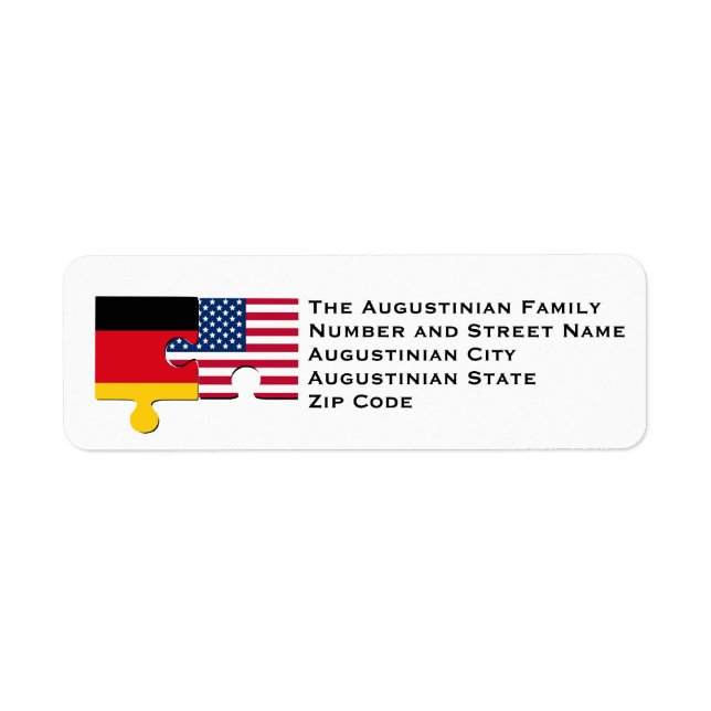 German American Return Address Label (Front)