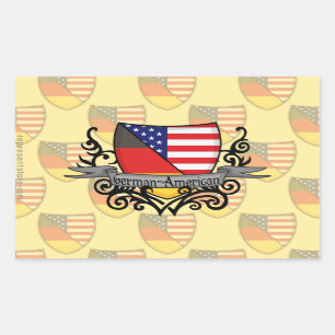 German-American Shield Flag Rectangular Sticker