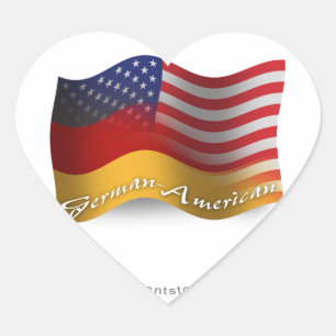 German-American Waving Flag Heart Sticker
