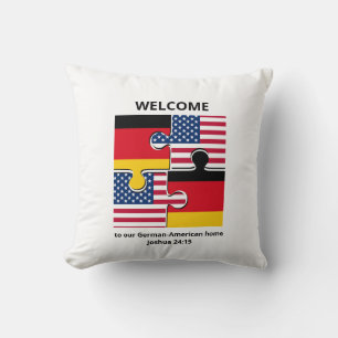 GERMAN AMERICAN Welcome Cushion