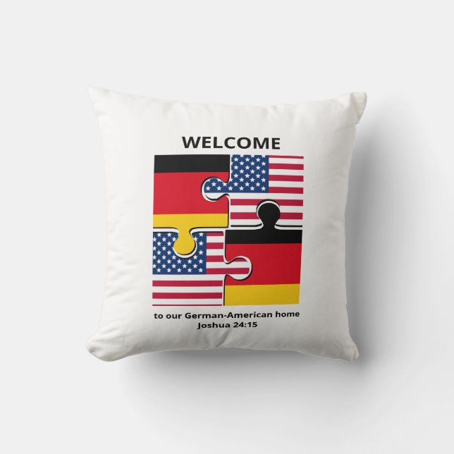 GERMAN AMERICAN Welcome Cushion (Front)