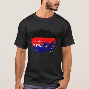 German and Australian Mix Heritage Flag T-Shirt