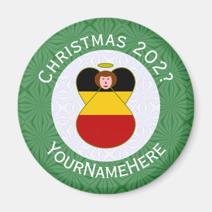 German Angel Christmas Flag Personalised Magnet